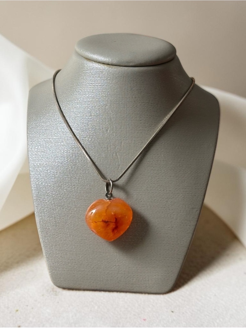 Carnelian Heart Shaped Pendant
